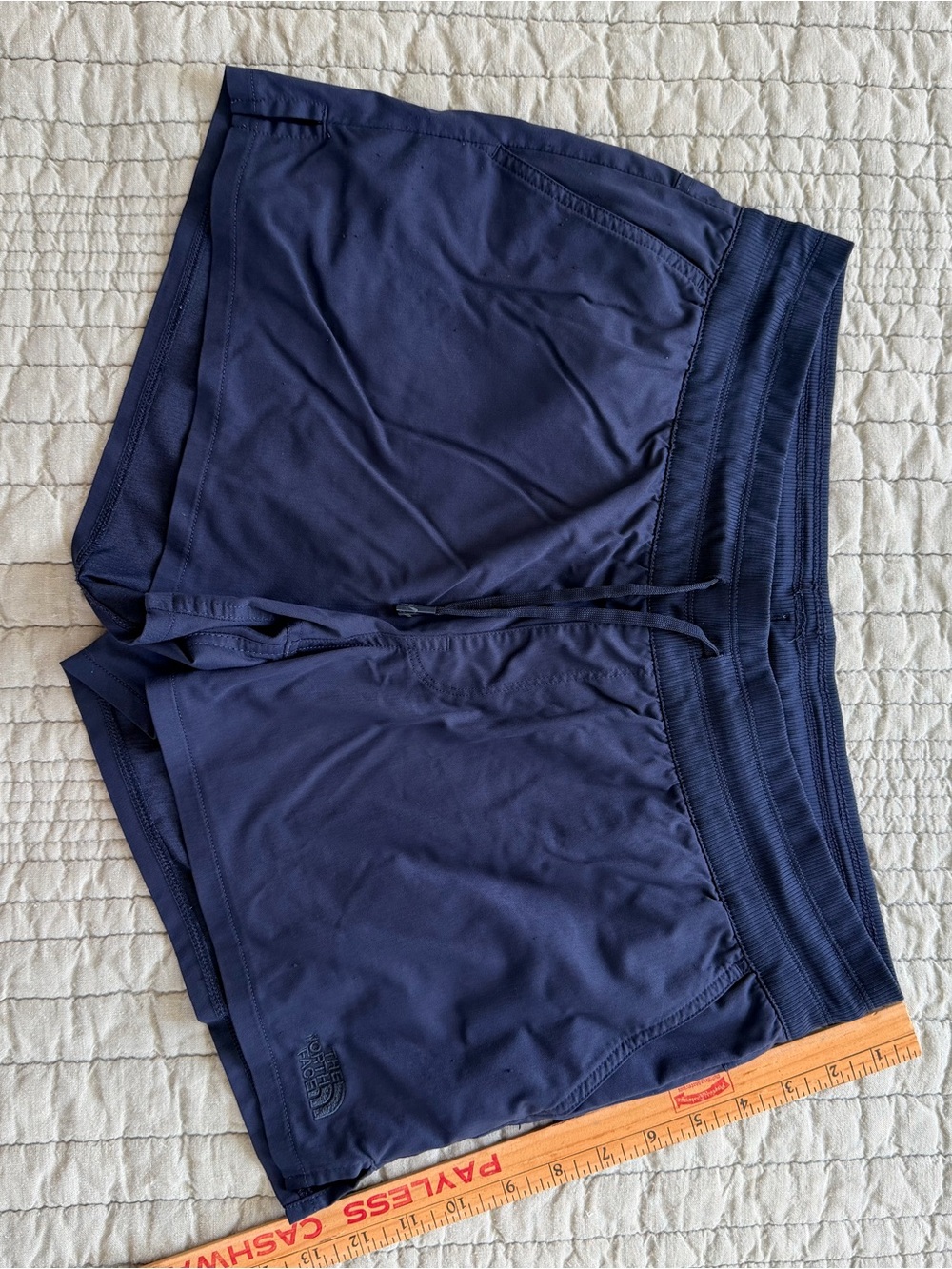 The North Face Women's Navy Athletic Shorts with Zipper Pocket
